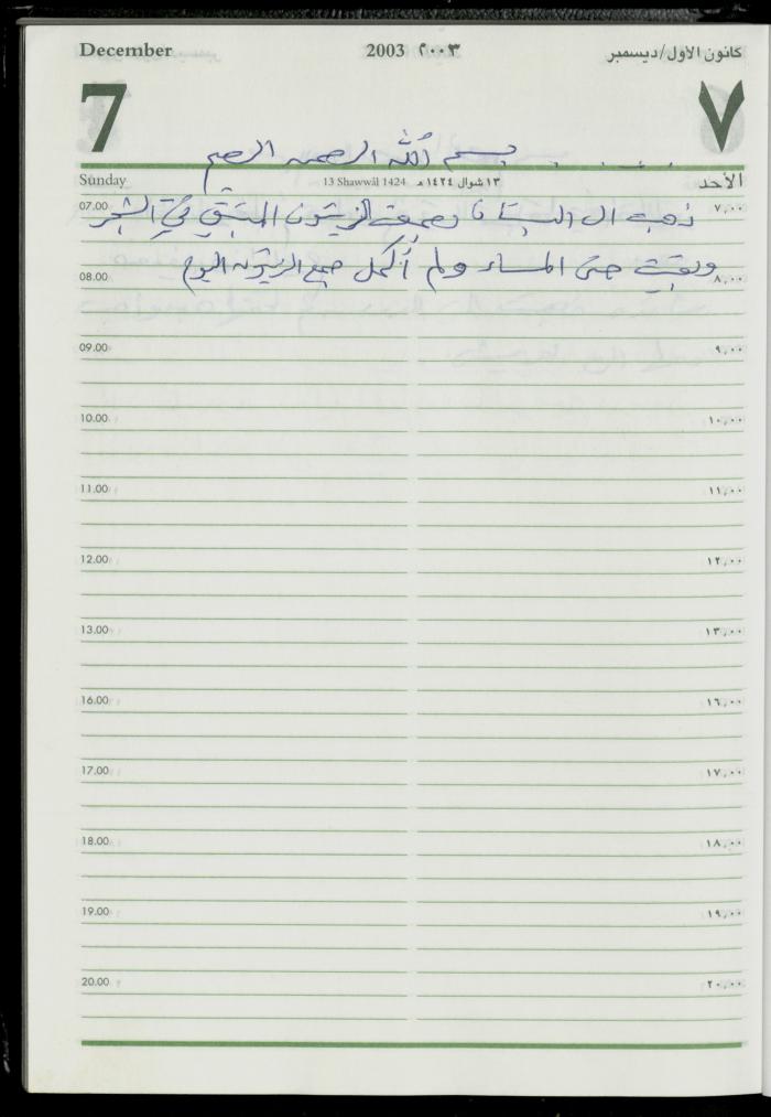The Diary of Fadeyyeh Darabe, Dura- Hebron, 2003

