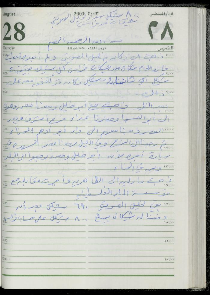 The Diary of Fadeyyeh Darabe, Dura- Hebron, 2003
