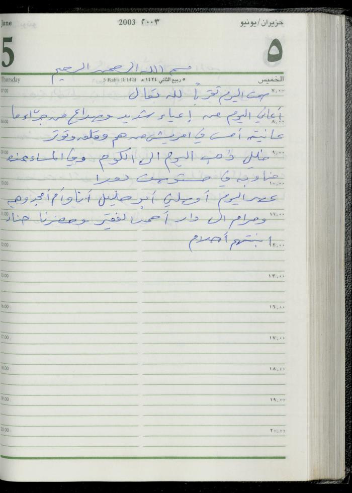 The Diary of Fadeyyeh Darabe, Dura- Hebron, 2003
