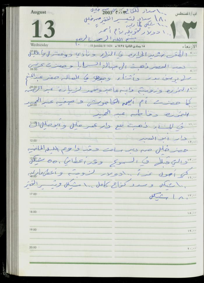 The Diary of Fadeyyeh Darabe, Dura- Hebron, 2003
