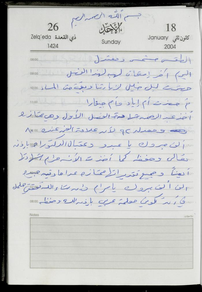 The Diary of Fadeyyeh Darabe, Dura- Hebron, 2004