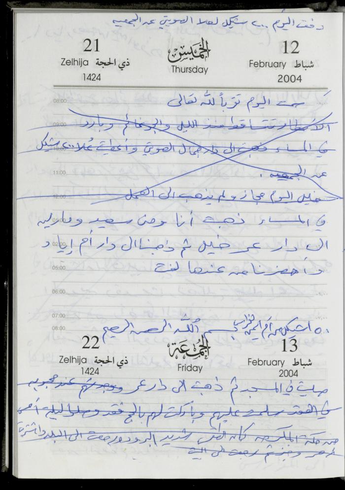 The Diary of Fadeyyeh Darabe, Dura- Hebron, 2004