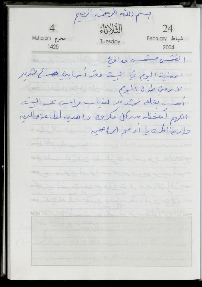 The Diary of Fadeyyeh Darabe, Dura- Hebron, 2004