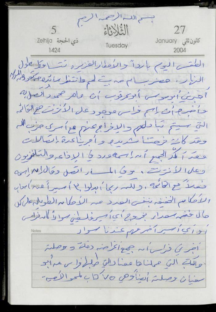 The Diary of Fadeyyeh Darabe, Dura- Hebron, 2004