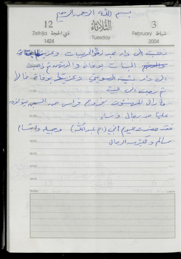 The Diary of Fadeyyeh Darabe, Dura- Hebron, 2004