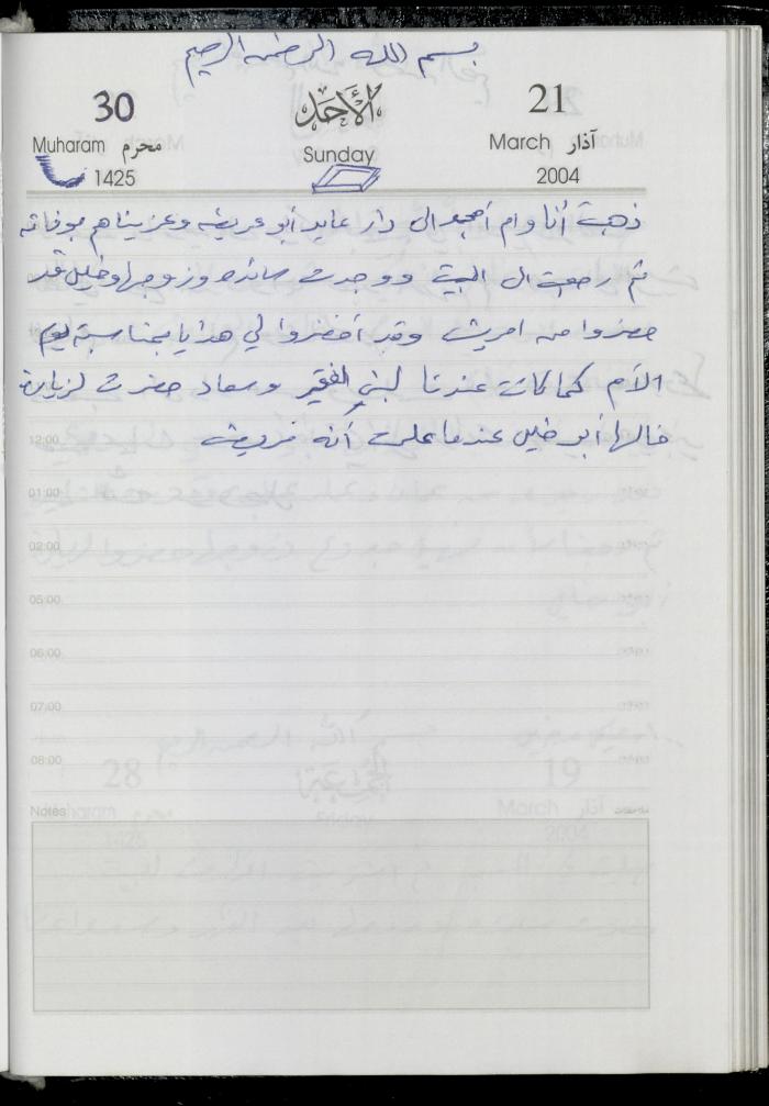 The Diary of Fadeyyeh Darabe, Dura- Hebron, 2004