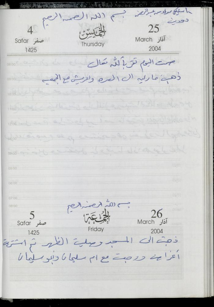 The Diary of Fadeyyeh Darabe, Dura- Hebron, 2004