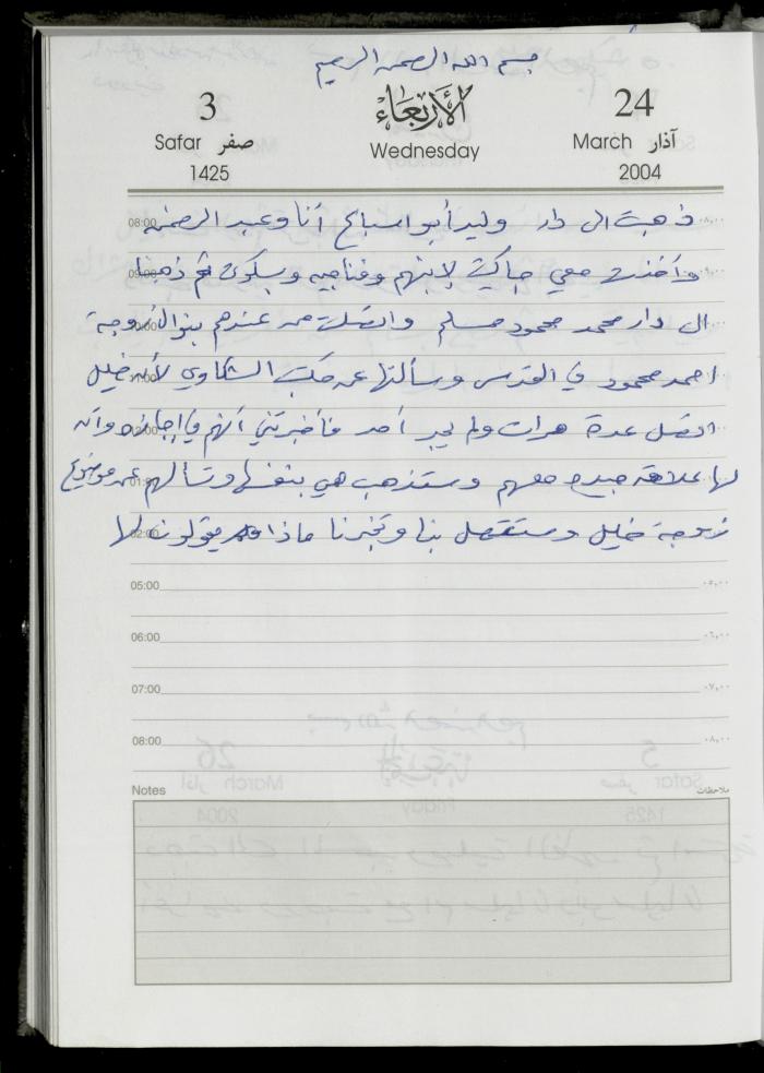 The Diary of Fadeyyeh Darabe, Dura- Hebron, 2004