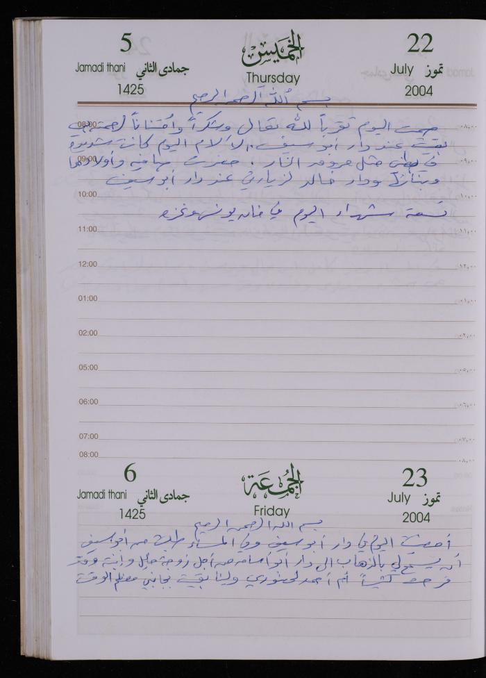 The Diary of Fadeyyeh Darabe, Dura- Hebron, 2004