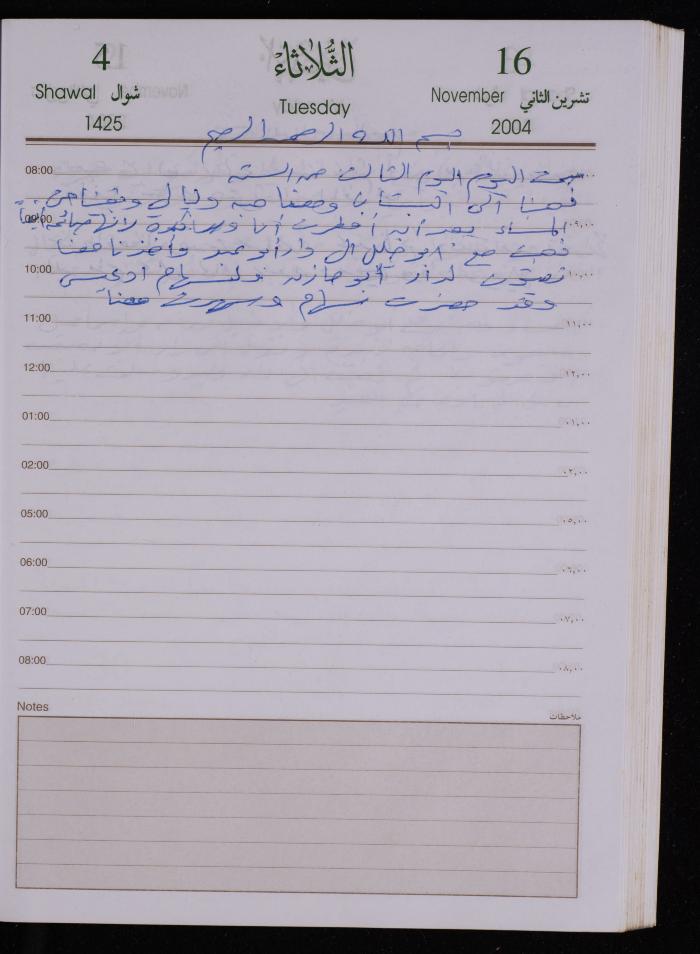 The Diary of Fadeyyeh Darabe, Dura- Hebron, 2004