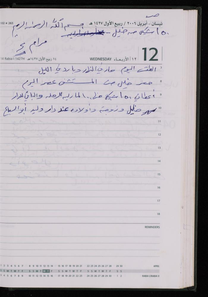 The Diary of Fadeyyeh Darabe, Dura- Hebron, 2006