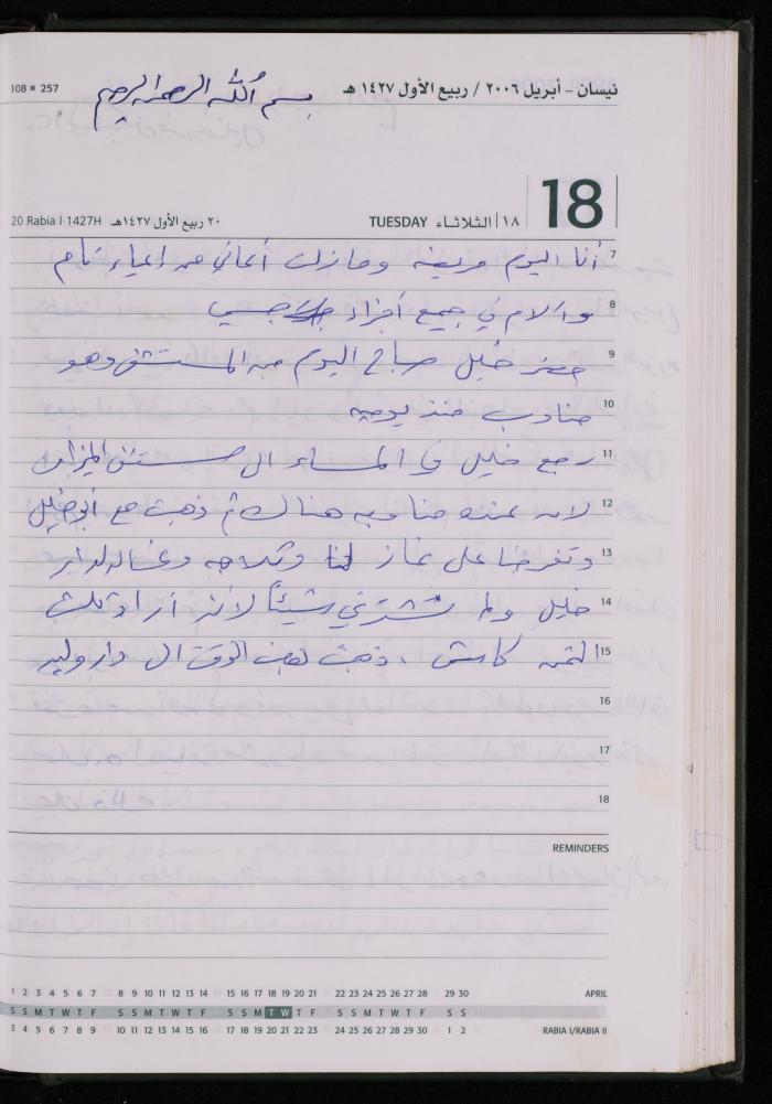 The Diary of Fadeyyeh Darabe, Dura- Hebron, 2006