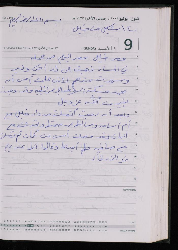 The Diary of Fadeyyeh Darabe, Dura- Hebron, 2006
