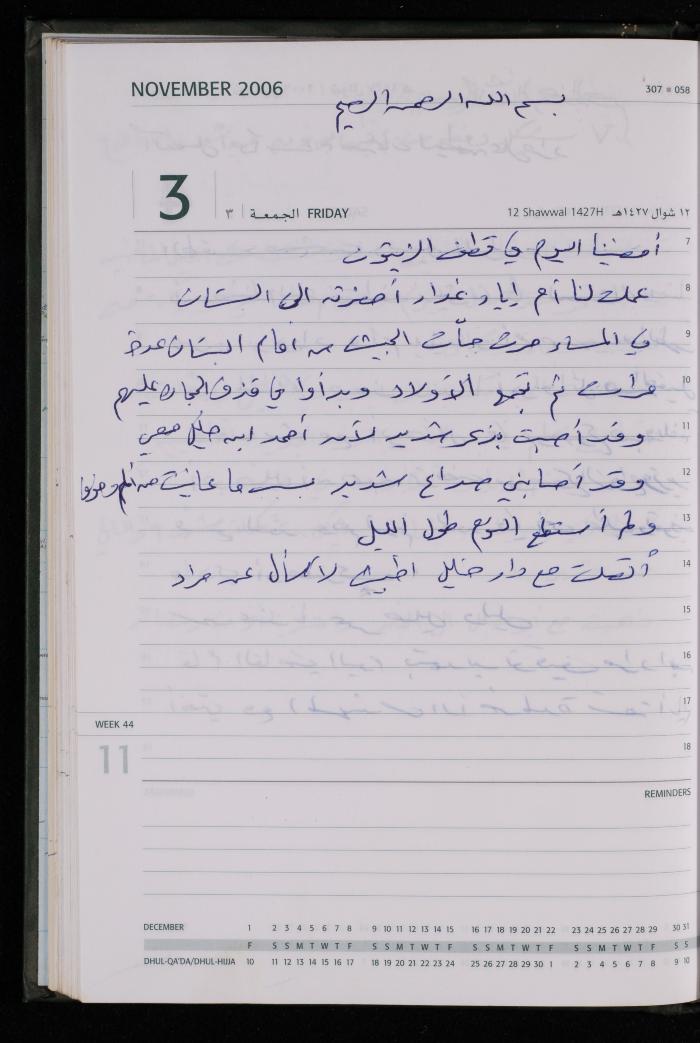 The Diary of Fadeyyeh Darabe, Dura- Hebron, 2006
