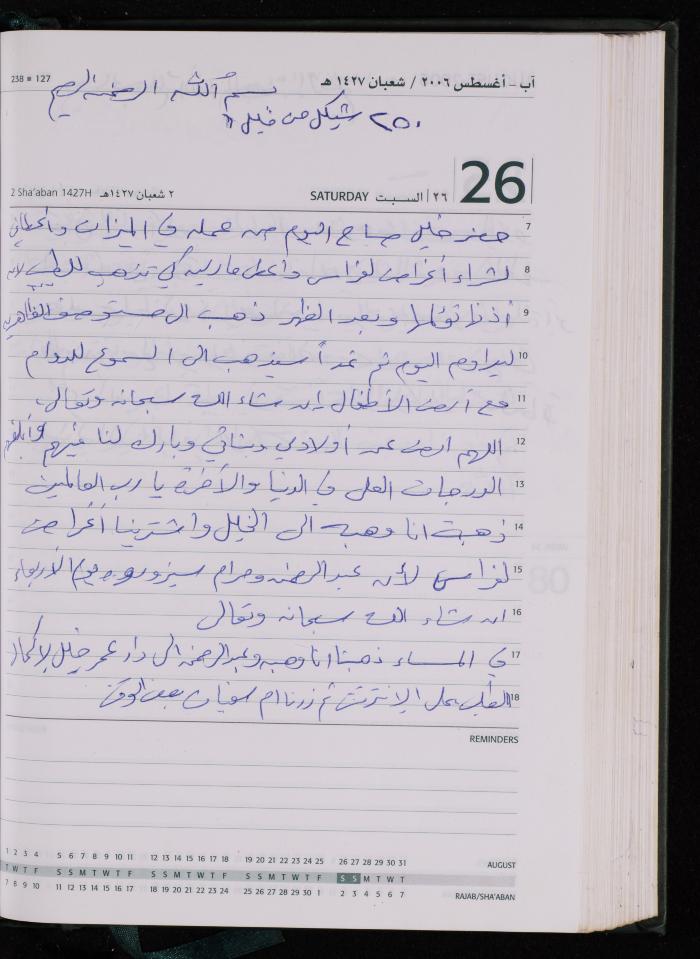 The Diary of Fadeyyeh Darabe, Dura- Hebron, 2006