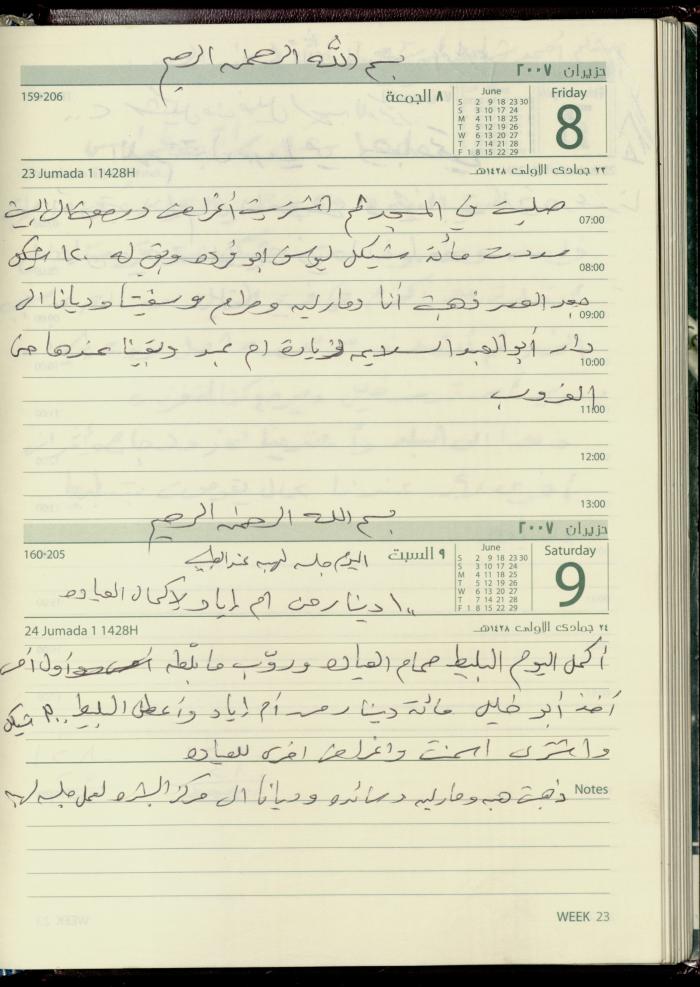 دفتر يوميات فضية الدرابيع، دورا- الخليل، 2007