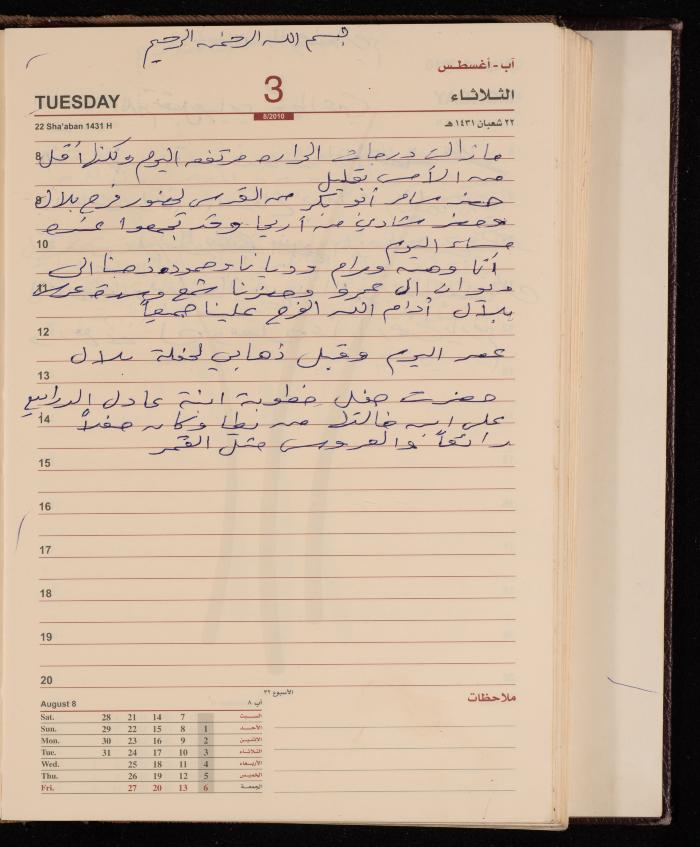 The Diary of Fadeyyeh Darabe, Dura- Hebron, 2010