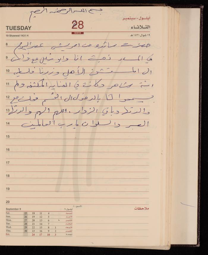 The Diary of Fadeyyeh Darabe, Dura- Hebron, 2010