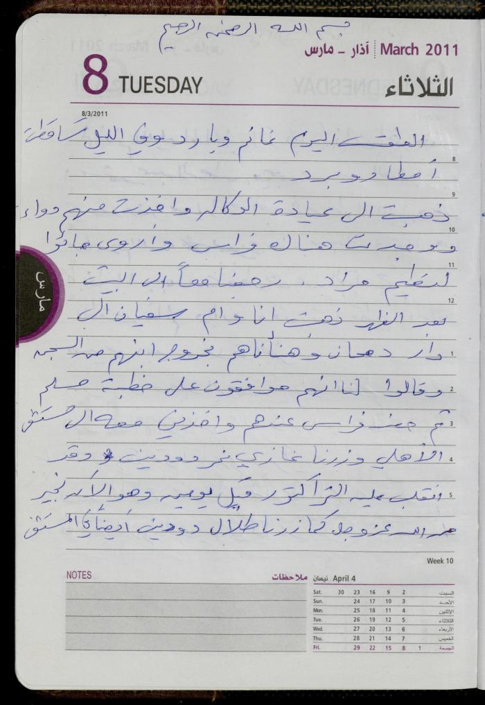 The Diary of Fadeyyeh Darabe, Dura- Hebron, 2011