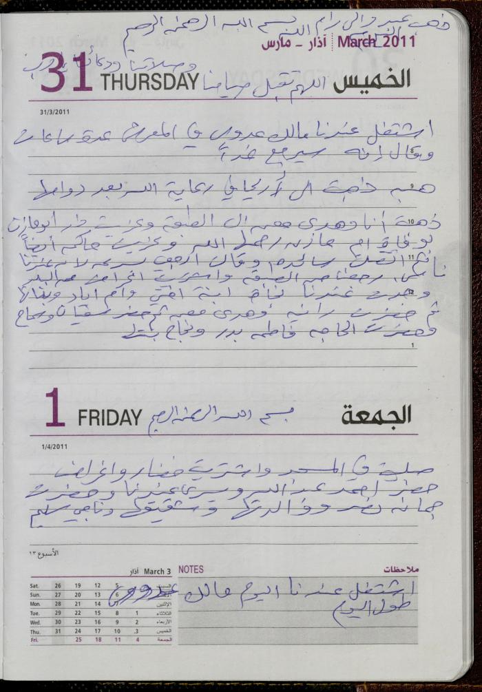 The Diary of Fadeyyeh Darabe, Dura- Hebron, 2011