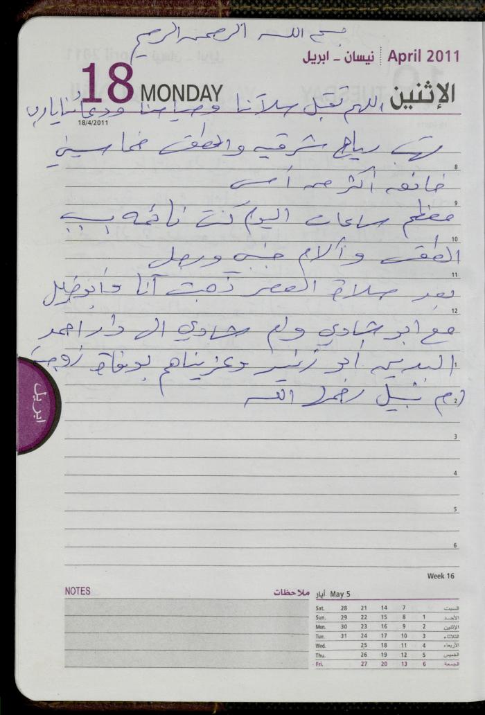 The Diary of Fadeyyeh Darabe, Dura- Hebron, 2011