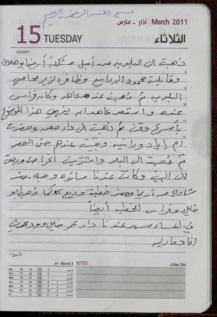 The Diary of Fadeyyeh Darabe, Dura- Hebron, 2011