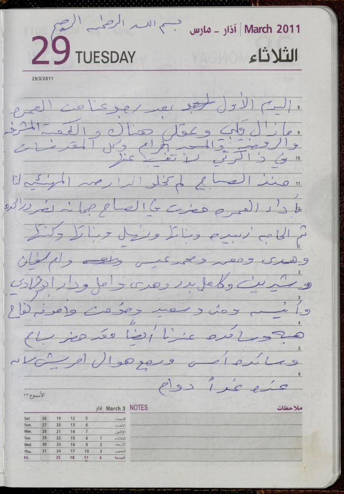 The Diary of Fadeyyeh Darabe, Dura- Hebron, 2011