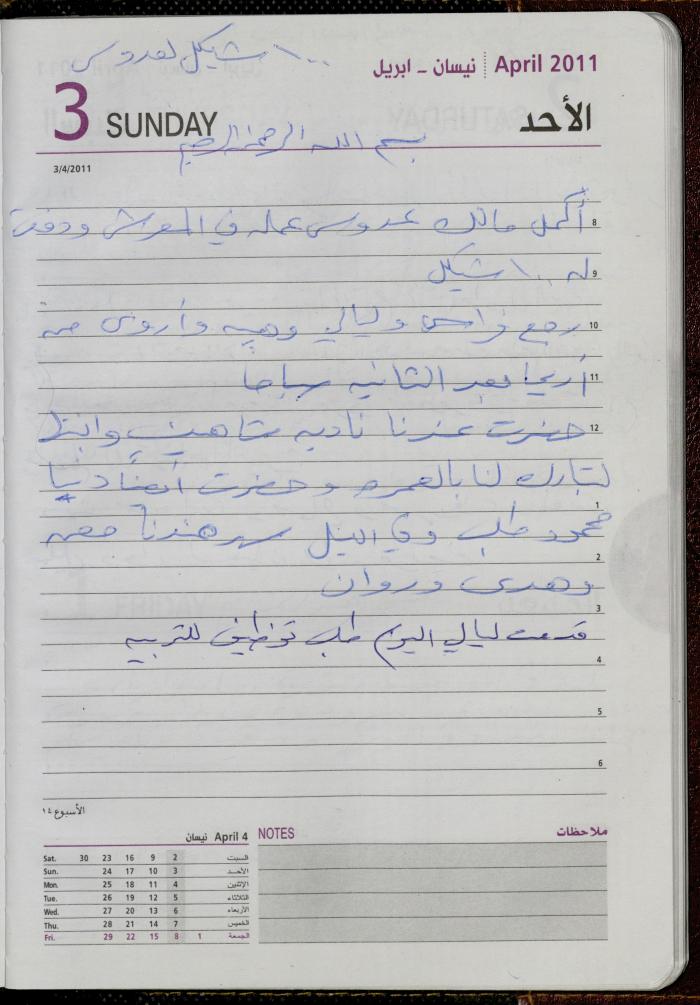 The Diary of Fadeyyeh Darabe, Dura- Hebron, 2011
