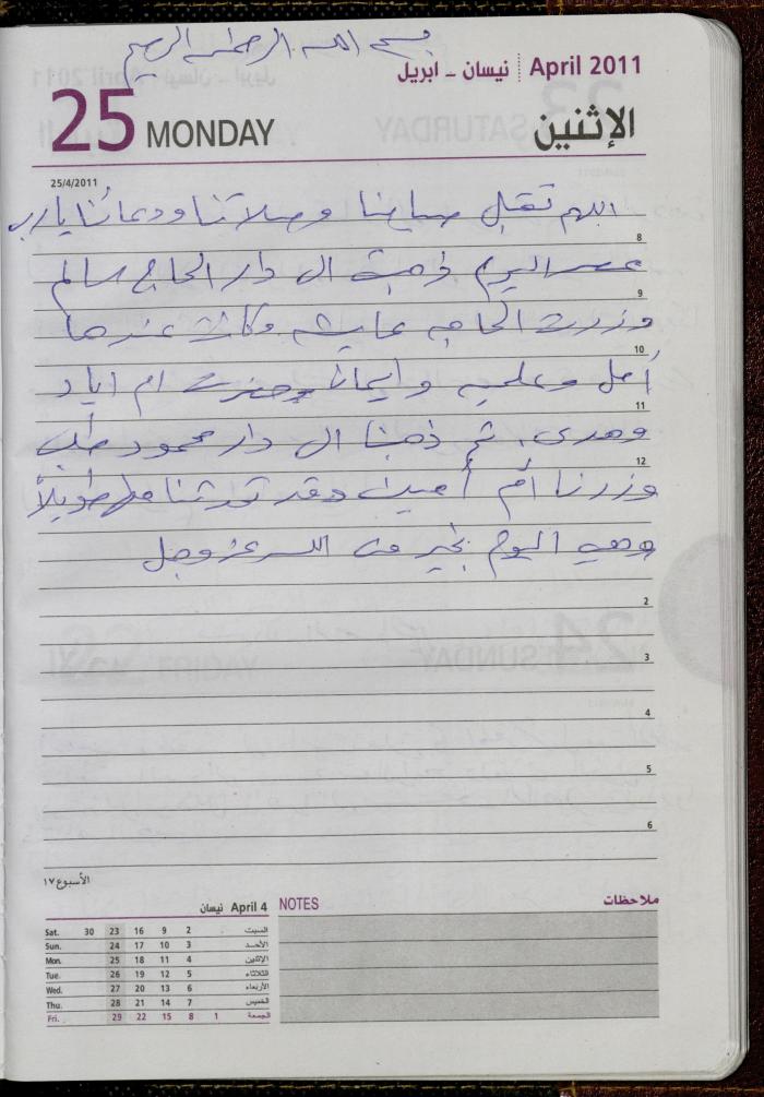 The Diary of Fadeyyeh Darabe, Dura- Hebron, 2011