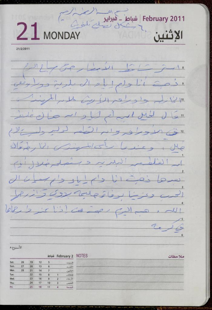 The Diary of Fadeyyeh Darabe, Dura- Hebron, 2011