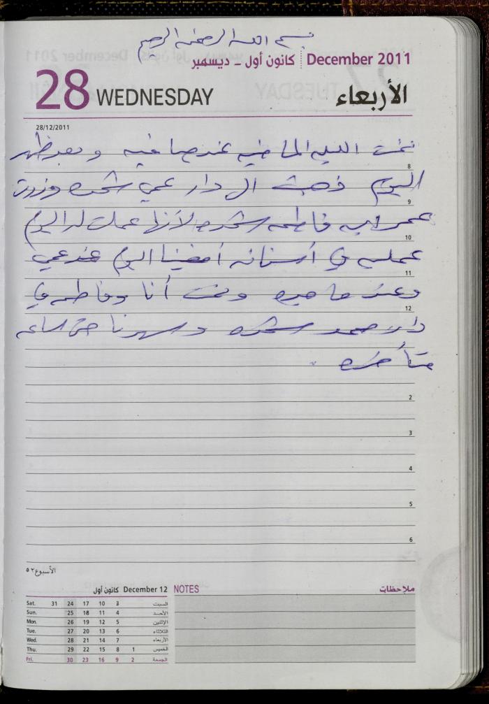 The Diary of Fadeyyeh Darabe, Dura- Hebron, 2011