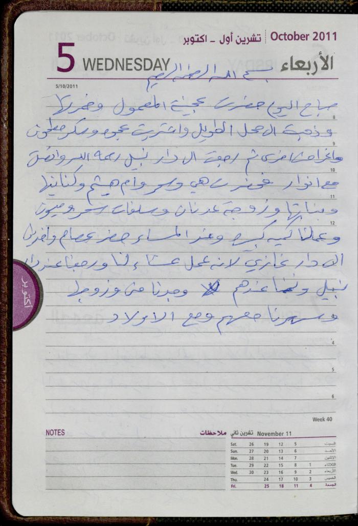 The Diary of Fadeyyeh Darabe, Dura- Hebron, 2011