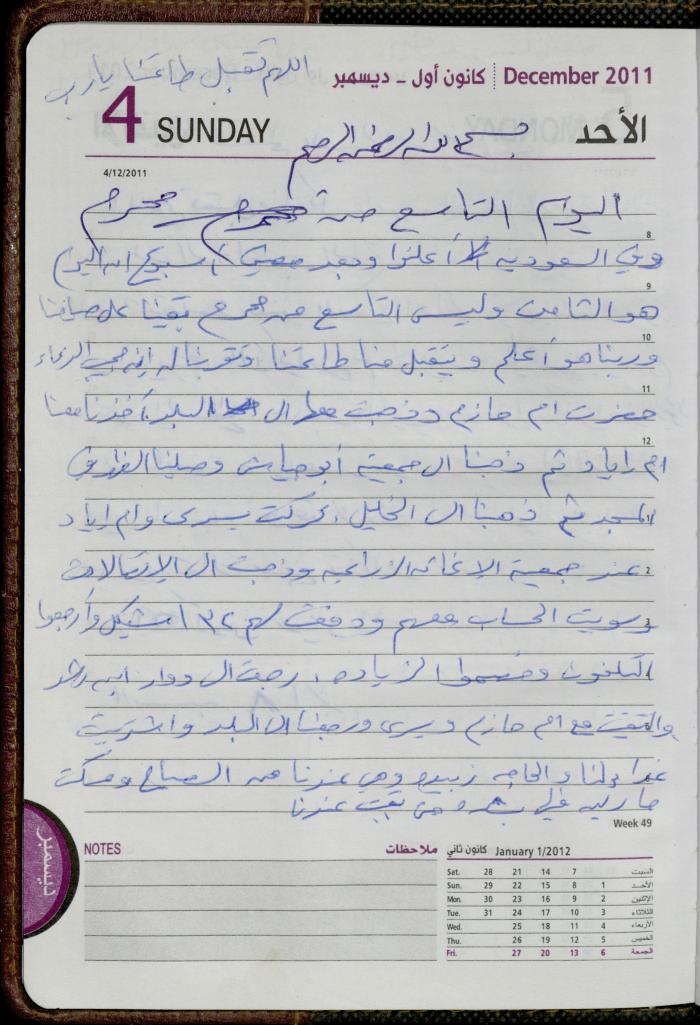 The Diary of Fadeyyeh Darabe, Dura- Hebron, 2011