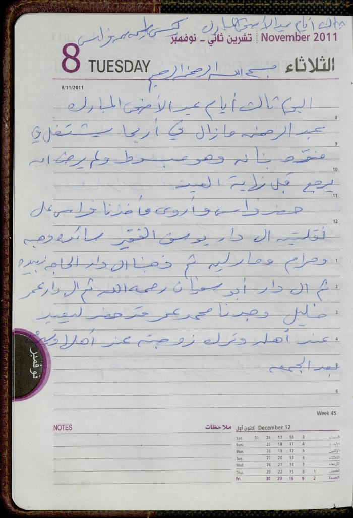 The Diary of Fadeyyeh Darabe, Dura- Hebron, 2011