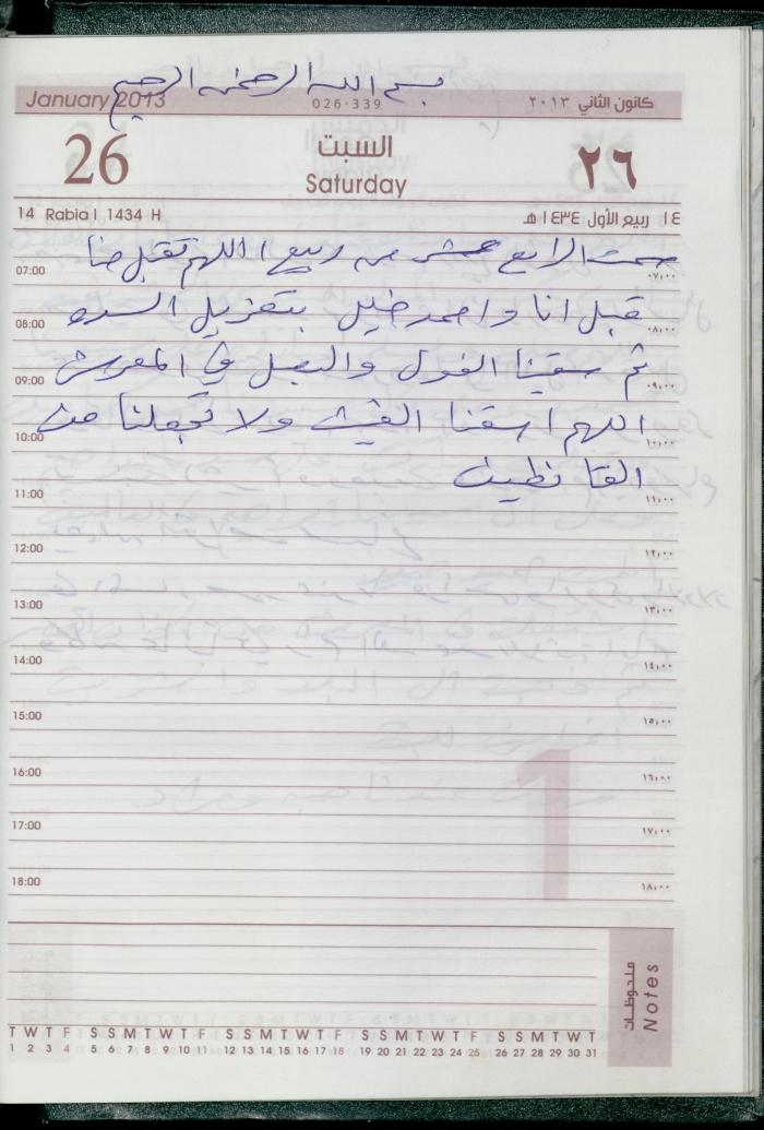دفتر يوميات فضية الدرابيع، دورا- الخليل، 2013
