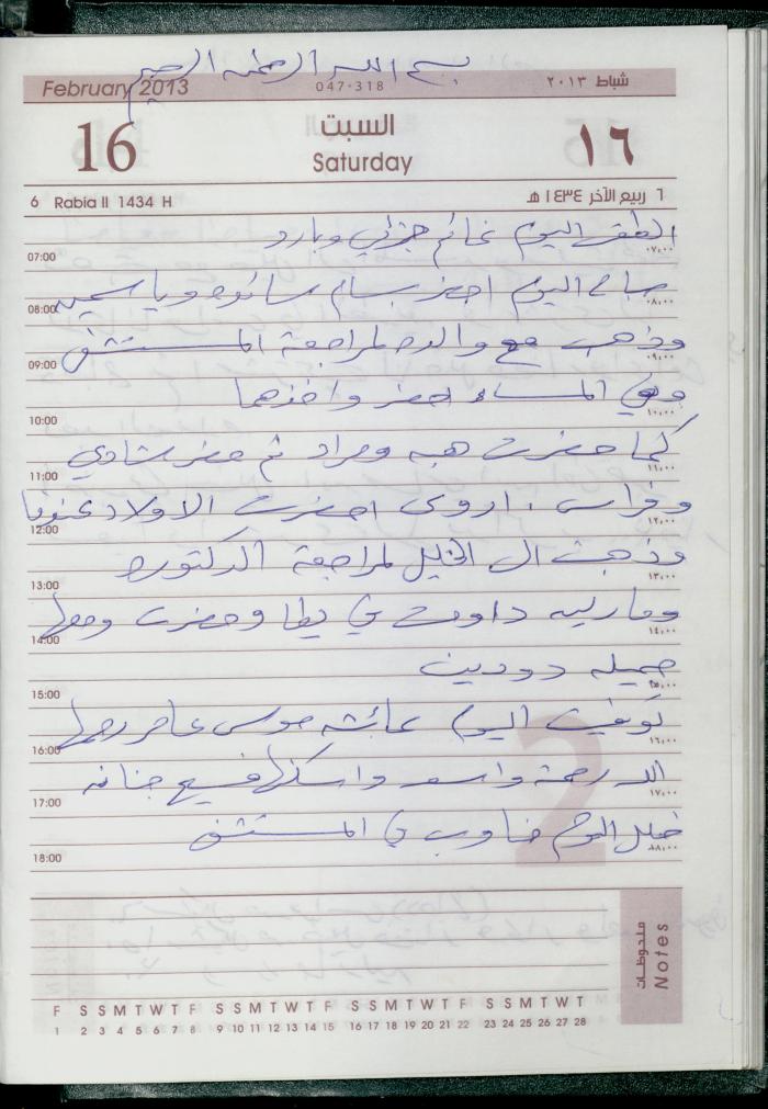 دفتر يوميات فضية الدرابيع، دورا- الخليل، 2013