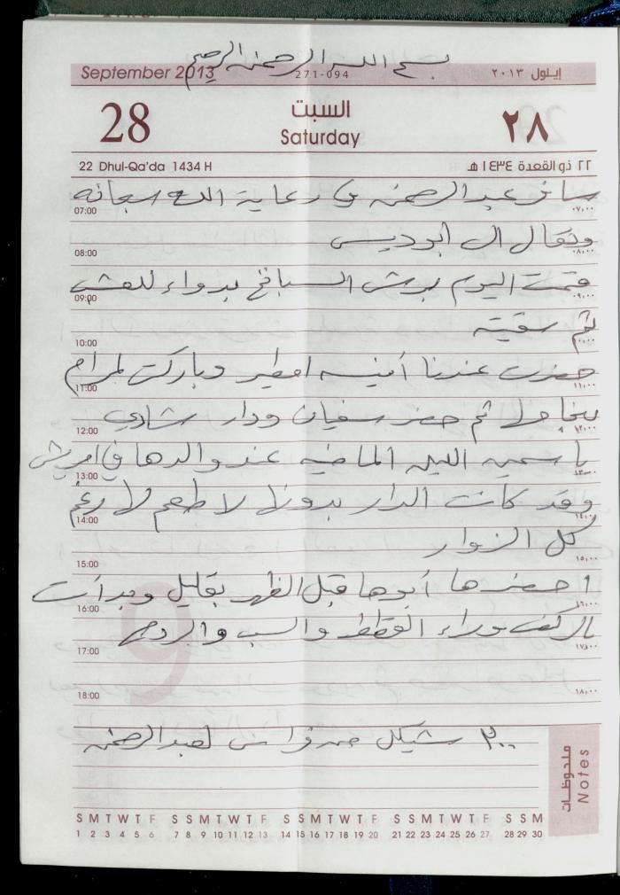 دفتر يوميات فضية الدرابيع، دورا- الخليل، 2013