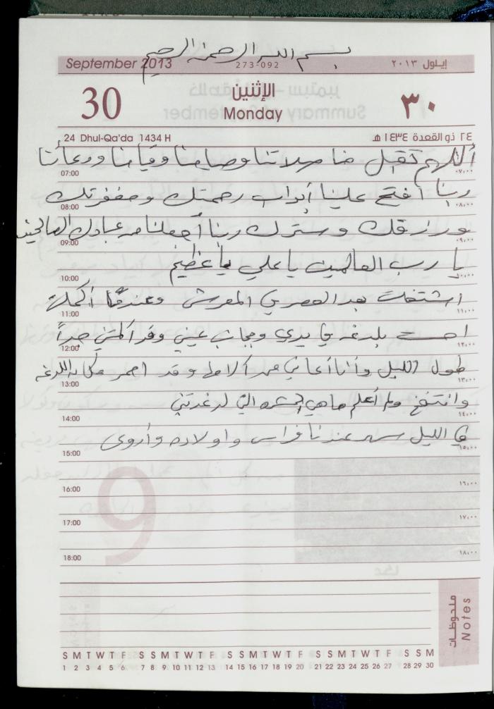 دفتر يوميات فضية الدرابيع، دورا- الخليل، 2013