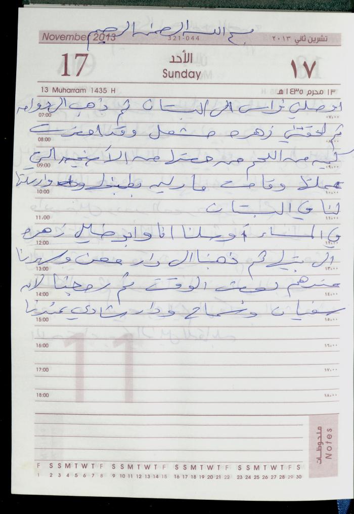 دفتر يوميات فضية الدرابيع، دورا- الخليل، 2013