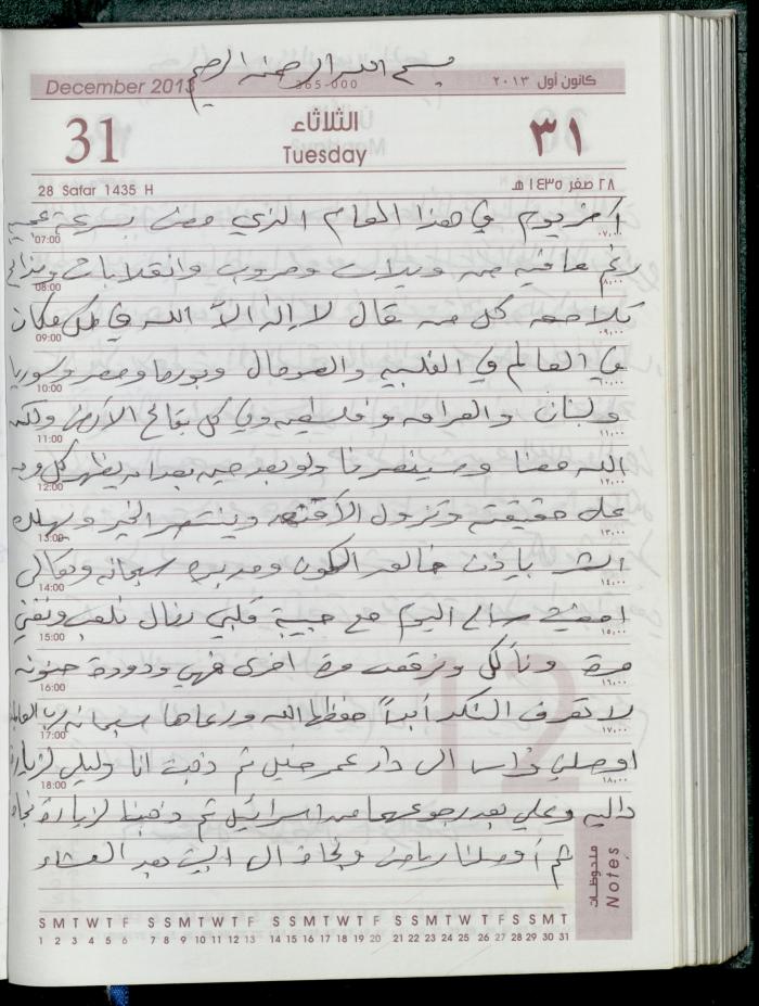 دفتر يوميات فضية الدرابيع، دورا- الخليل، 2013