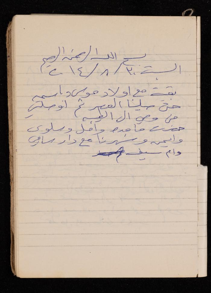 دفتر يوميات فضية الدرابيع، دورا- الخليل، 2014