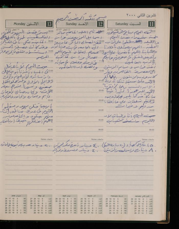 دفتر يوميات فضية الدرابيع، دورا- الخليل، 2000