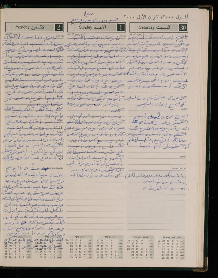 دفتر يوميات فضية الدرابيع، دورا- الخليل، 2000