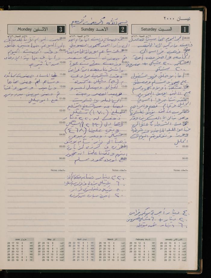 دفتر يوميات فضية الدرابيع، دورا- الخليل، 2000