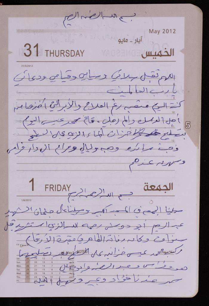 دفتر يوميات فضية الدرابيع، دورا- الخليل، 2012