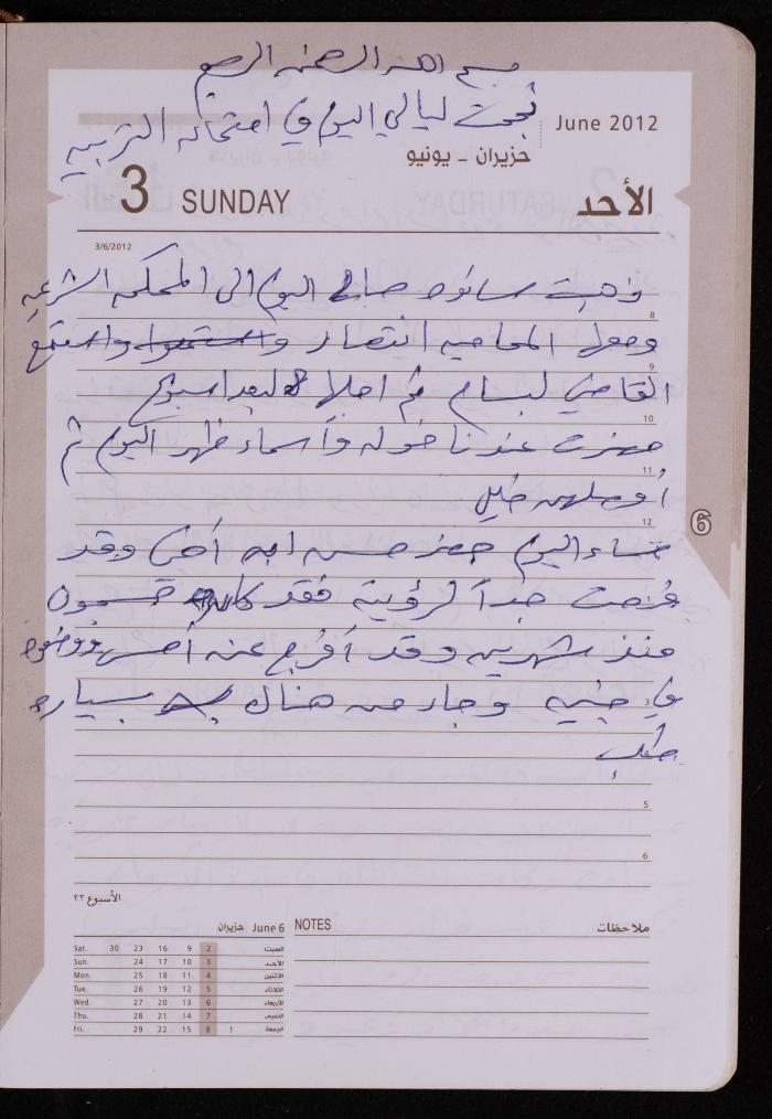 دفتر يوميات فضية الدرابيع، دورا- الخليل، 2012