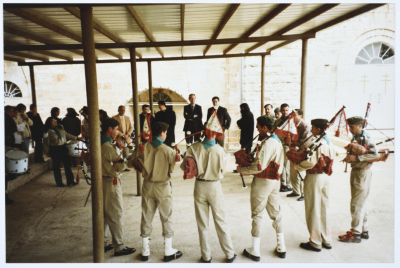 Aboud Latin Convent Scout Welcomes a Visitor 