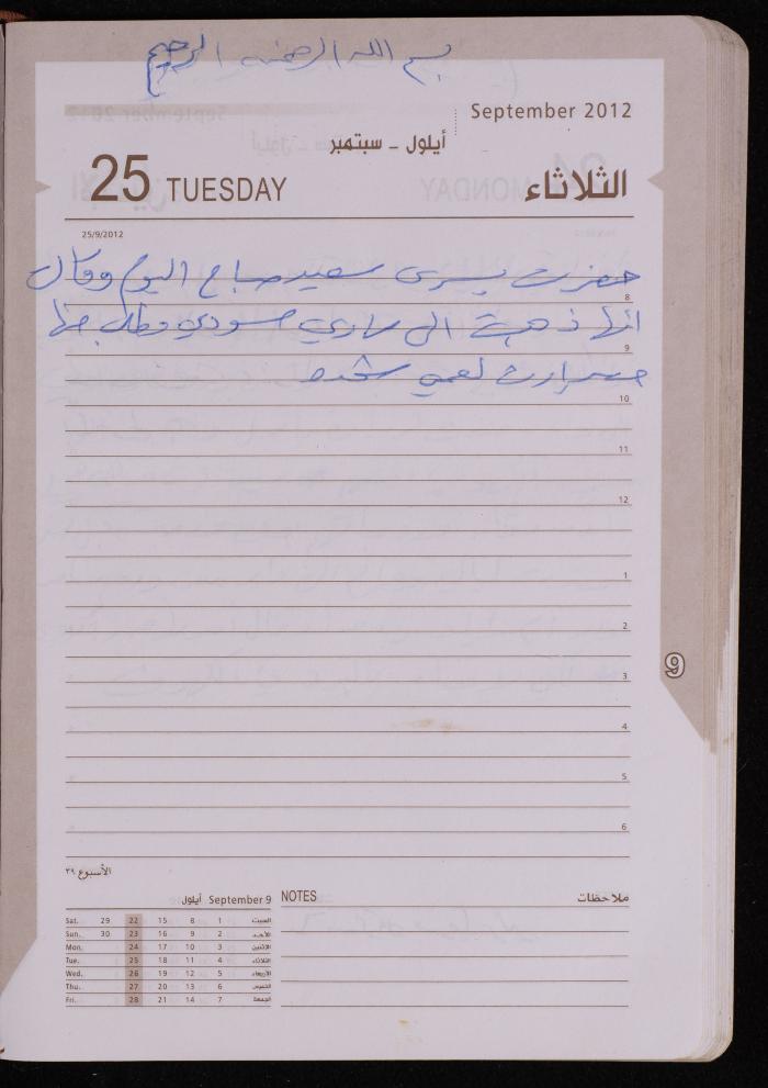 دفتر يوميات فضية الدرابيع، دورا- الخليل، 2012