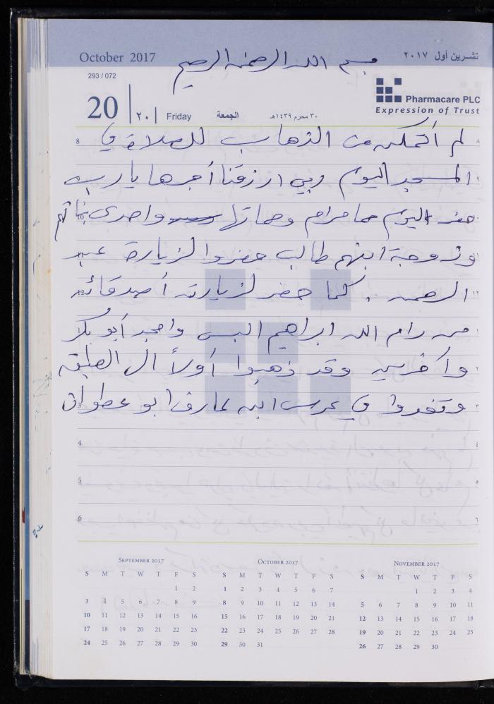 The Diary of Fadeyyeh Darabe, Dura- Hebron, 2017