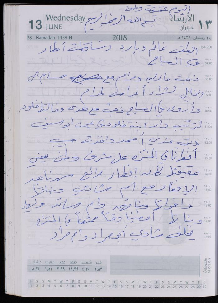 The Diary of Fadeyyeh Darabe, Dura- Hebron, 2018